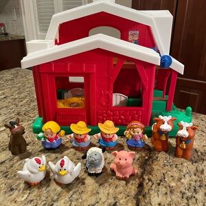 Fisher Price Little People Farm Animals Barn Play Set animal Sounds WORKS